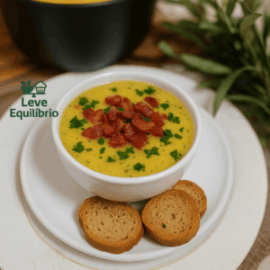 Sopa Caldo de Mandioca com Calabresa e Bacon +Brinde